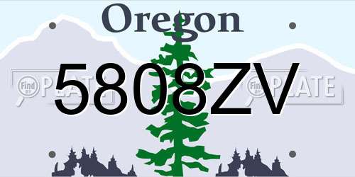 5808ZV Oregon License Plate