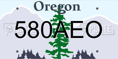 580AEO Oregon License Plate