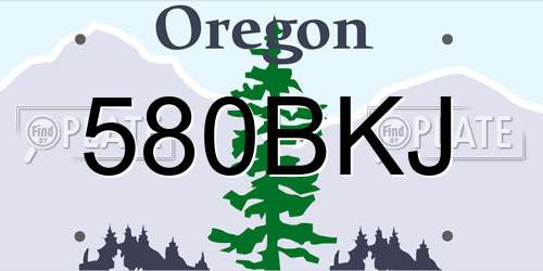 580BKJ Oregon License Plate