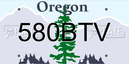 580BTV Oregon License Plate