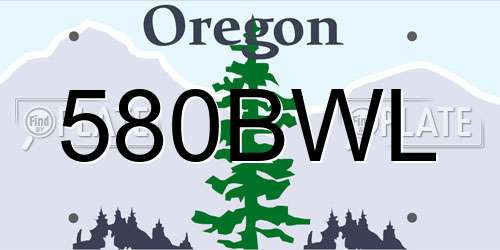580BWL Oregon License Plate