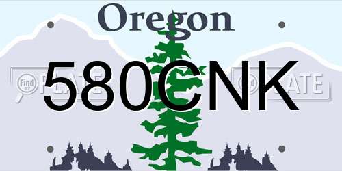 580CNK Oregon License Plate