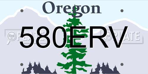 580ERV Oregon License Plate