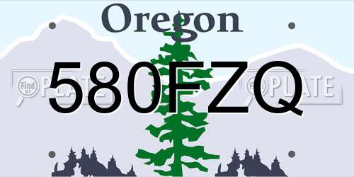 580FZQ Oregon License Plate