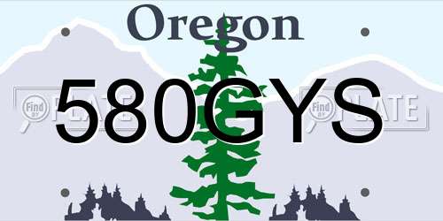 580GYS Oregon License Plate