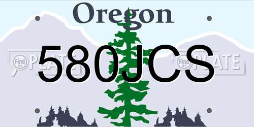 580JCS Oregon License Plate