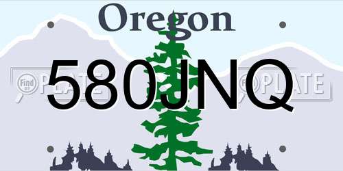 580JNQ Oregon License Plate