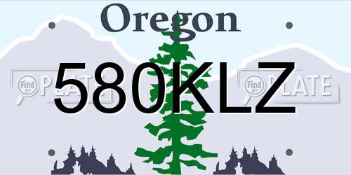 580KLZ Oregon License Plate
