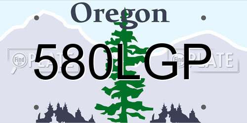 580LGP Oregon License Plate