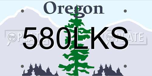 580LKS Oregon License Plate