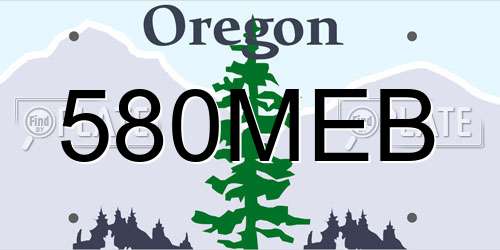 580MEB Oregon License Plate
