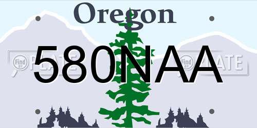 580NAA Oregon License Plate