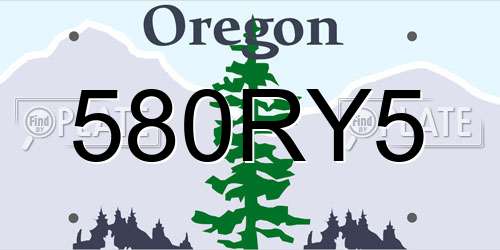 580RY5 Oregon License Plate
