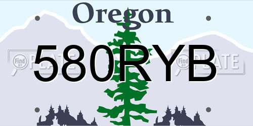 580RYB Oregon License Plate