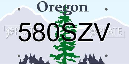 580SZV Oregon License Plate