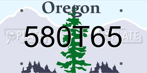 580T65 Oregon License Plate