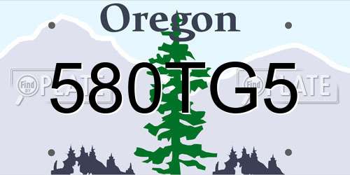 580TG5 Oregon License Plate