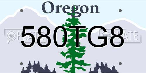 580TG8 Oregon License Plate