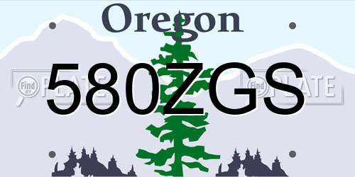 580ZGS Oregon License Plate