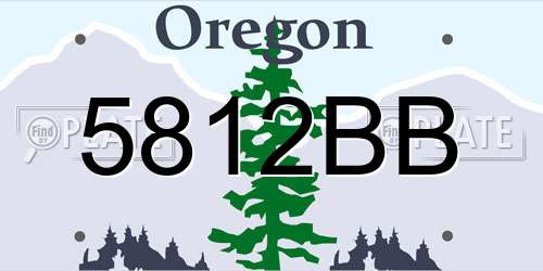 5812BB Oregon License Plate