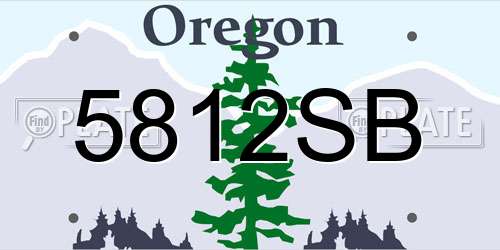 5812SB Oregon License Plate