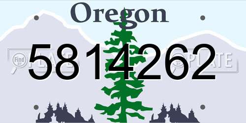 5814262 Oregon License Plate