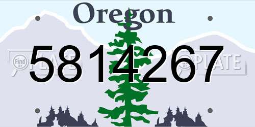 5814267 Oregon License Plate
