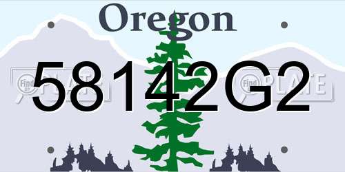 58142G2 Oregon License Plate