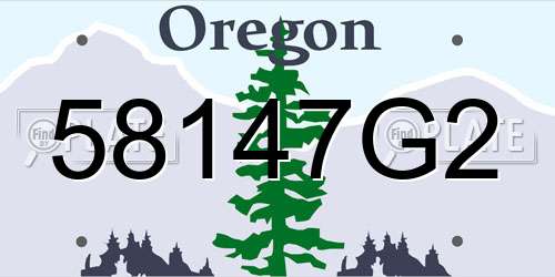 58147G2 Oregon License Plate
