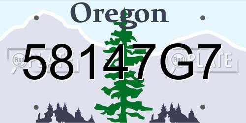 58147G7 Oregon License Plate