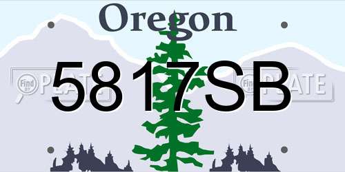 5817SB Oregon License Plate