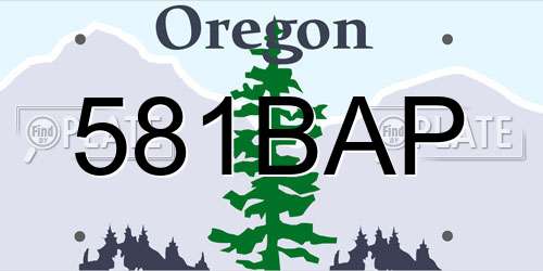581BAP Oregon License Plate