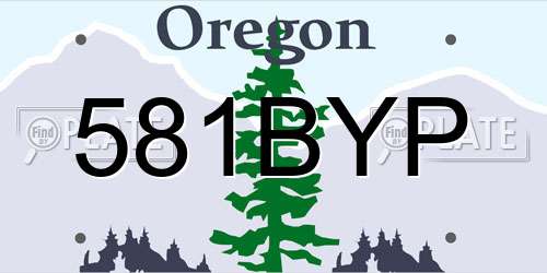 581BYP Oregon License Plate