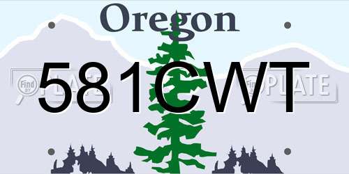 581CWT Oregon License Plate