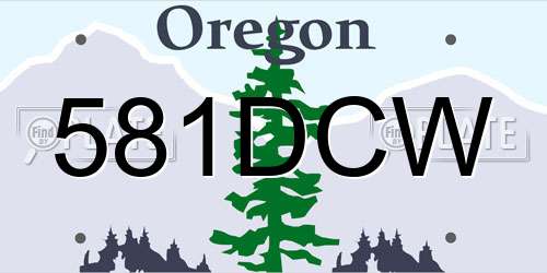 581DCW Oregon License Plate