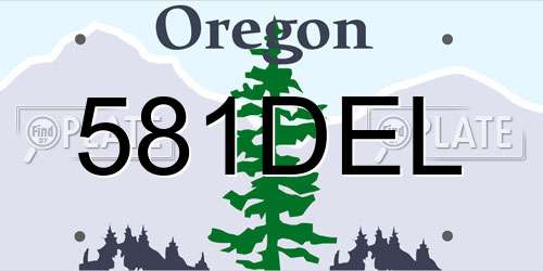 581DEL Oregon License Plate
