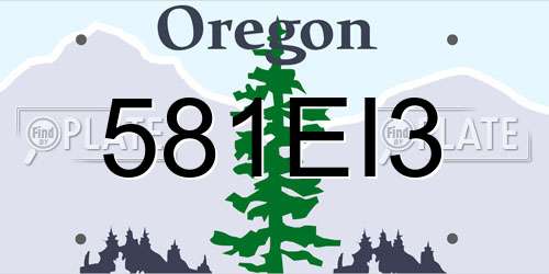 581EI3 Oregon License Plate