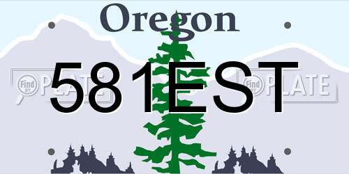 581EST Oregon License Plate