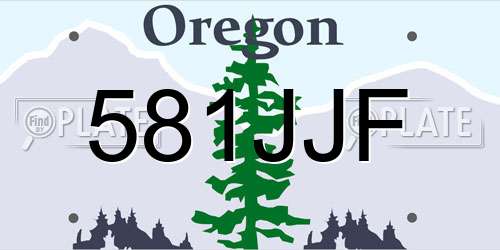 581JJF Oregon License Plate