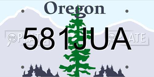 581JUA Oregon License Plate