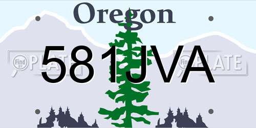 581JVA Oregon License Plate