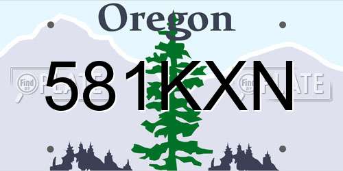 581KXN Oregon License Plate