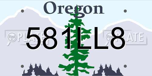 581LL8 Oregon License Plate