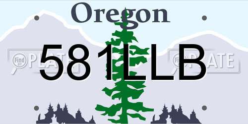 581LLB Oregon License Plate