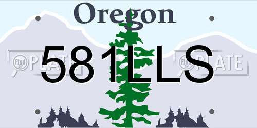 581LLS Oregon License Plate