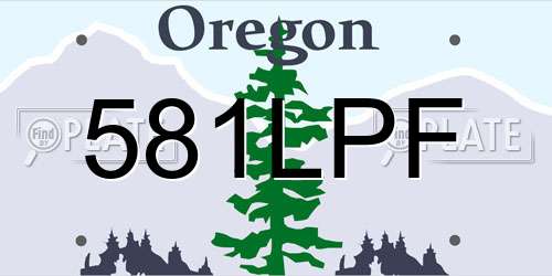 581LPF Oregon License Plate