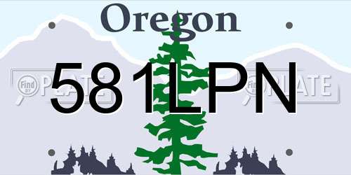 581LPN Oregon License Plate