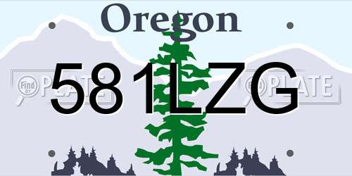 581LZG Oregon License Plate