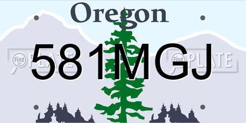 581MGJ Oregon License Plate