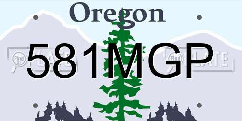 581MGP Oregon License Plate